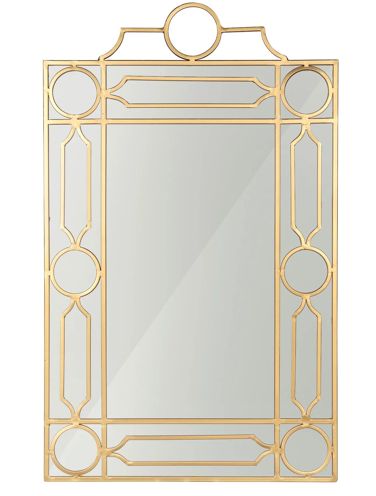 Miroir à chantournage et treillis en or