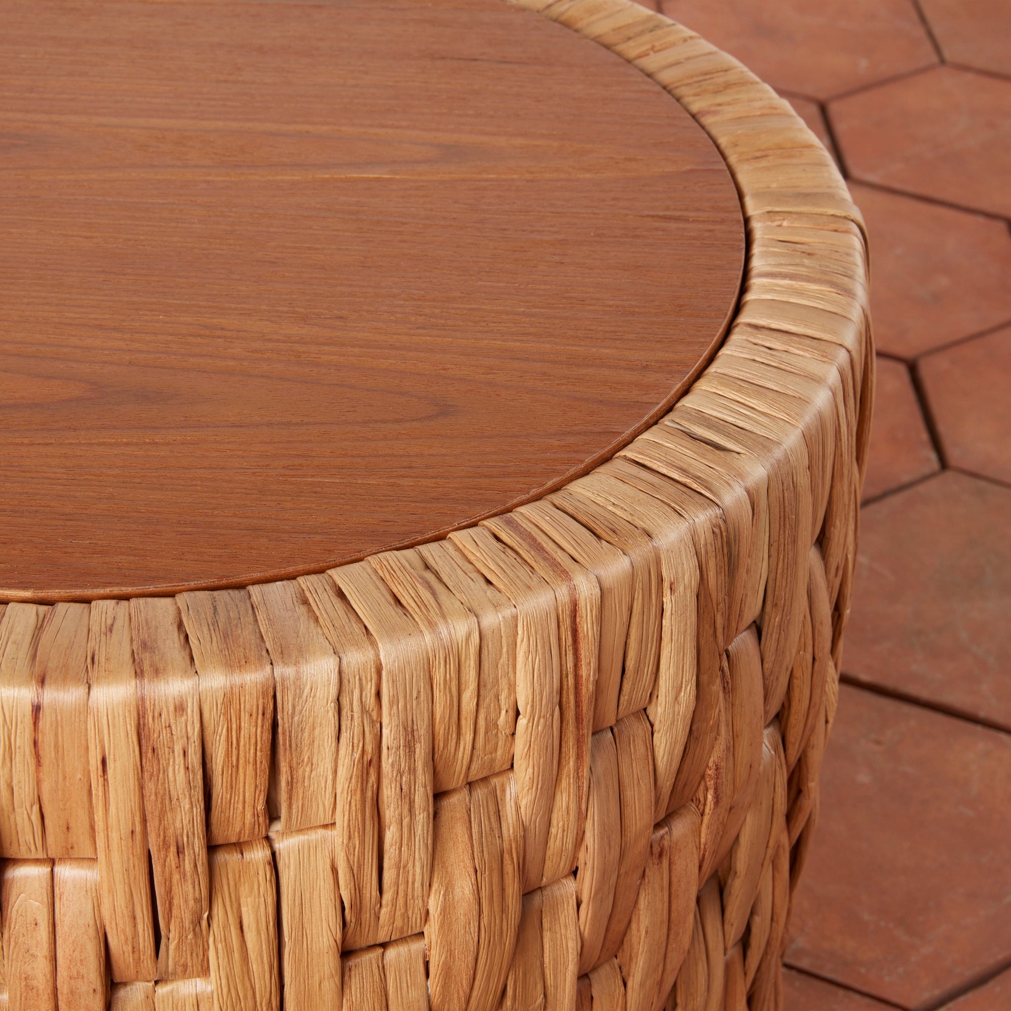 Table d'appoint tissée Puebla en naturel