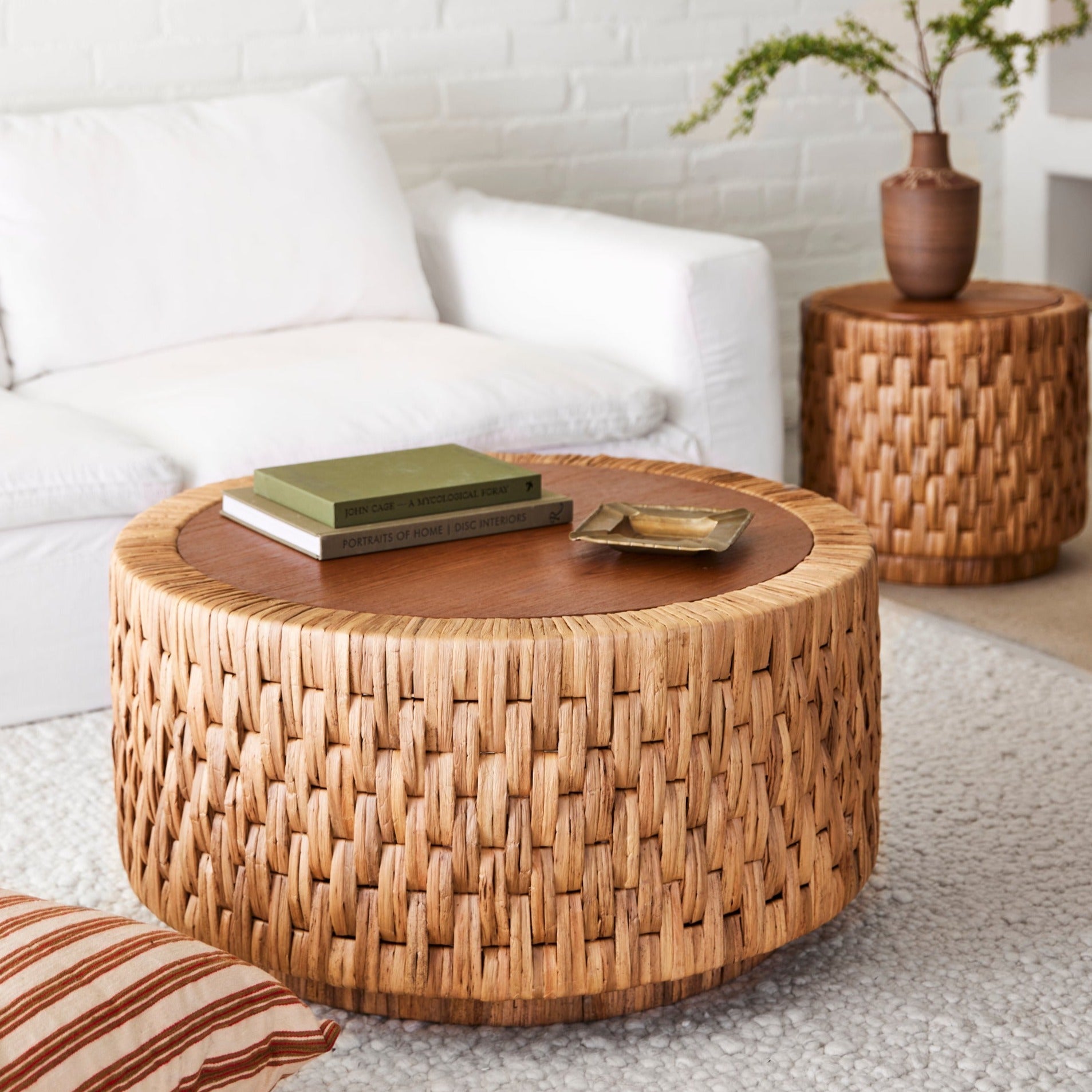 Table basse tissée Puebla en naturel