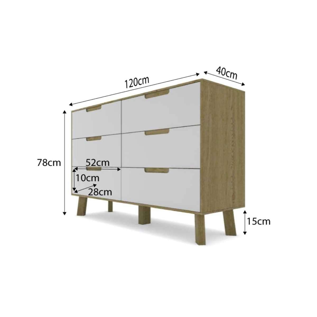 Chelsea Six Drawer - Wide