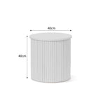 Eve Drum Side Table - White