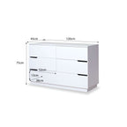 Zack Six Drawer - White Bundle