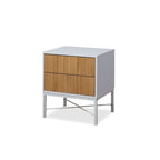 Nyla Bedside Table - White/Natural