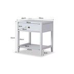 Cove Bedside Table - White