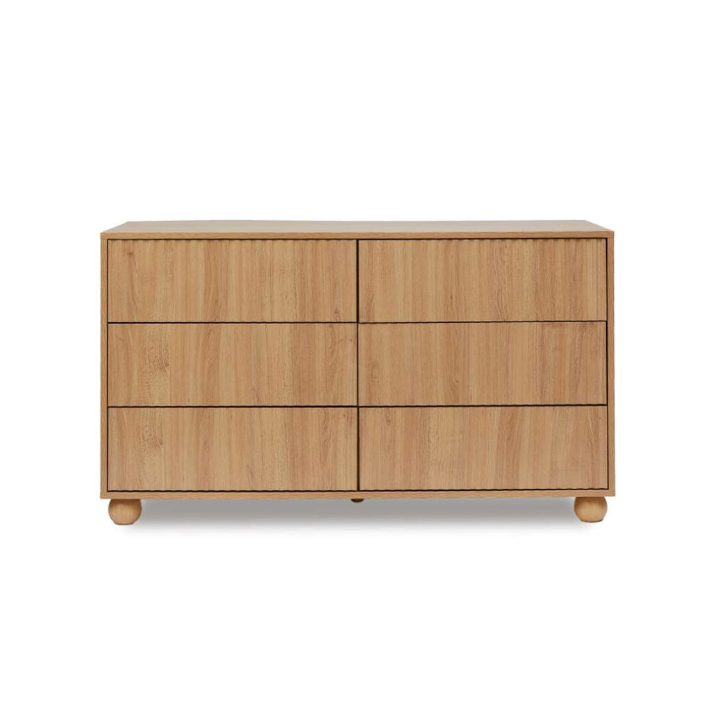 Deven Ball Feet Six Drawer - Natural