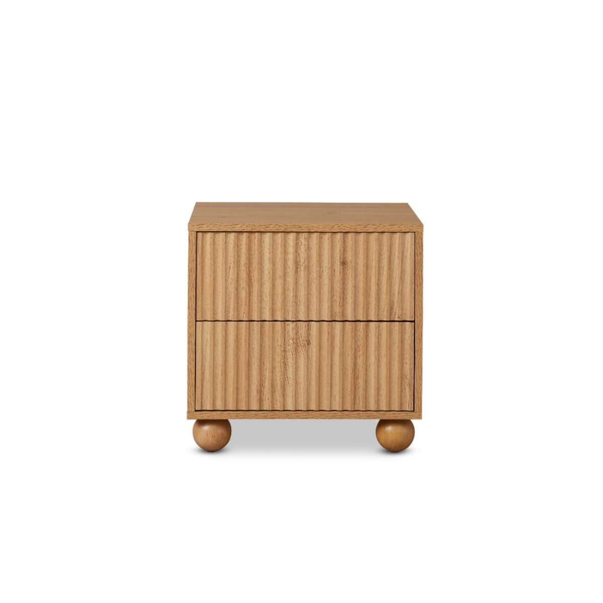 Deven Ball Feet Bedside Table - Natural