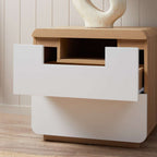 Rhodes Bedside Table - White/Natural
