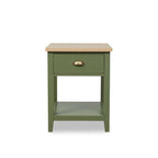 Hastings Bedside Table - Olive Green/Natural