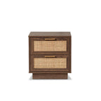 Noosa Rattan Bedside Table - Walnut
