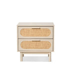 Canyon Two Drawer Bedside Table - Beige/Natural