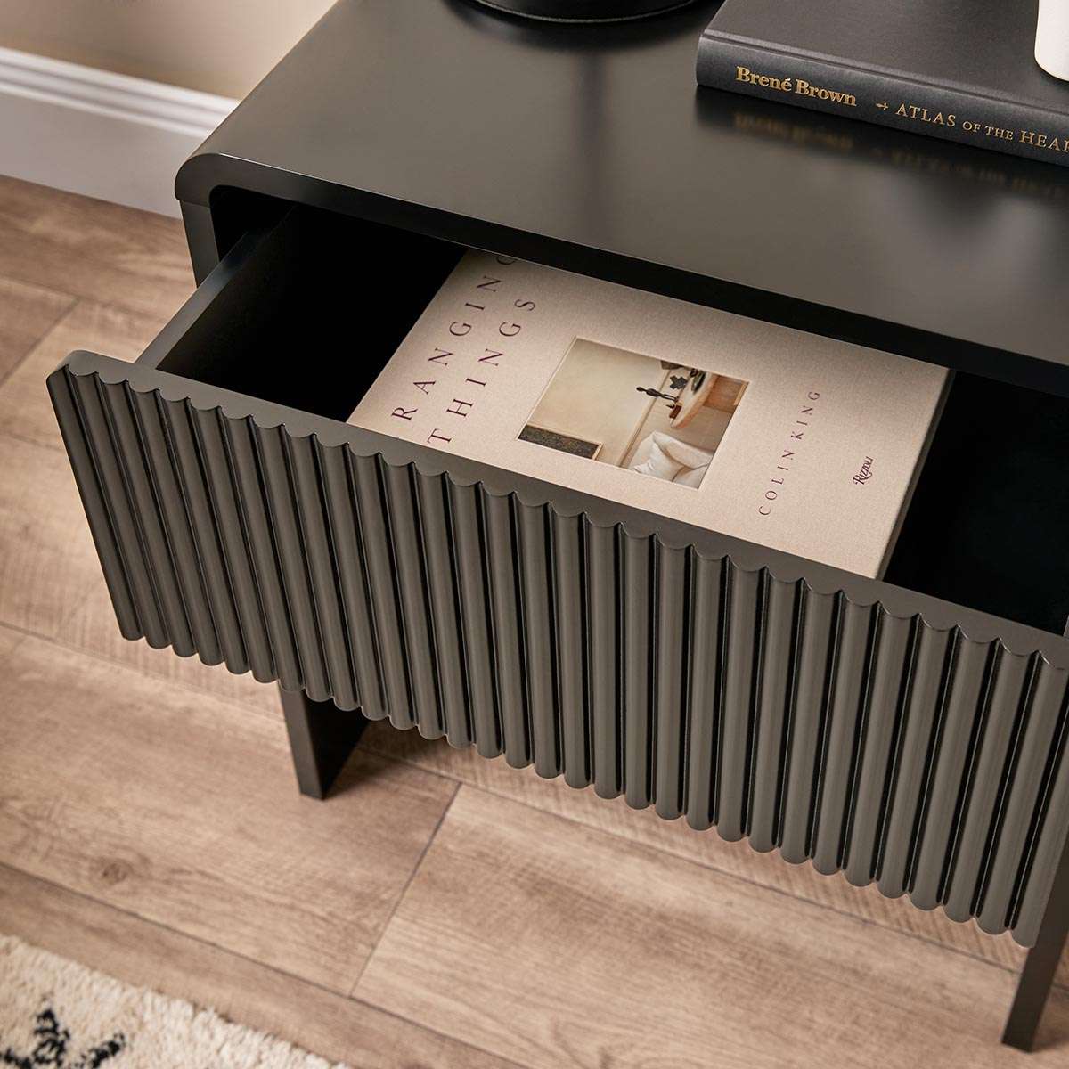 Majorca Bedside Table - Black